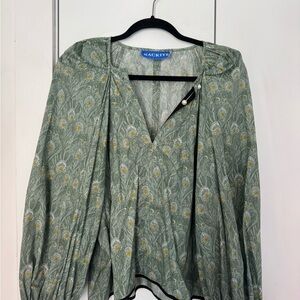 NACKIYE Green Floral Grand Bazaar Top Blouse